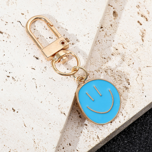 porte clé emoji en smiley face bleu