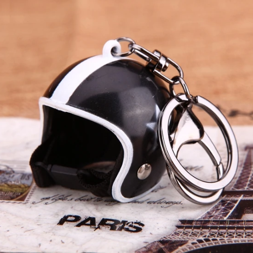 Porte Clé Casque Moto noir