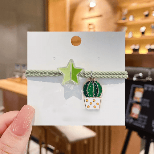 Bracelet BFF vert - pendentif cactus