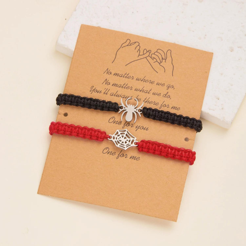 Bracelet pour 2 noir et rouge