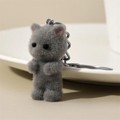 petit Porte Clé en forme de Chat gris