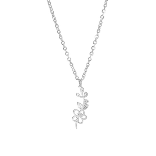 collier fleur de naissance - mai - argent