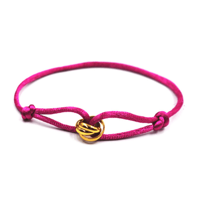 Bracelet Meilleure Amie magenta et or