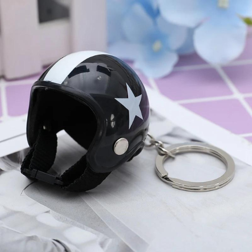 Porte Clé Casque Moto noir