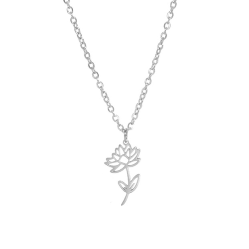 collier fleur de naissance - juillet - argent