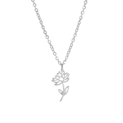 collier fleur de naissance - juillet - argent