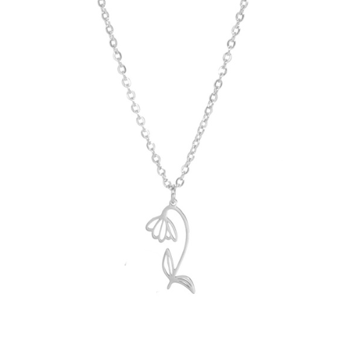 collier fleur de naissance - janvier - argent