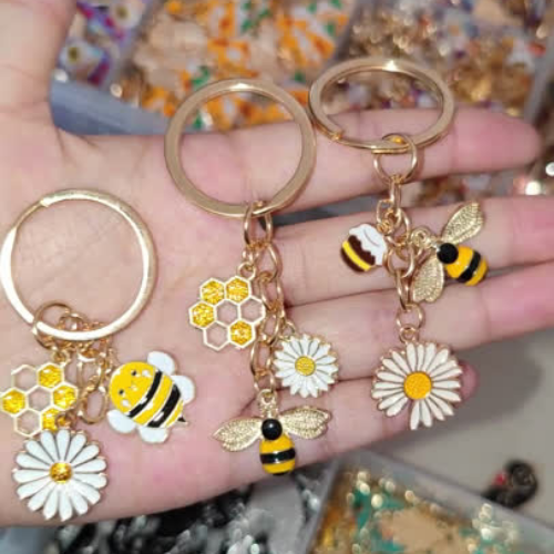 Porte Clé Abeille avec des pendentifs en forme d'abeille