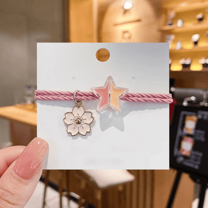 Bracelet BFF rose - pendentif fleur