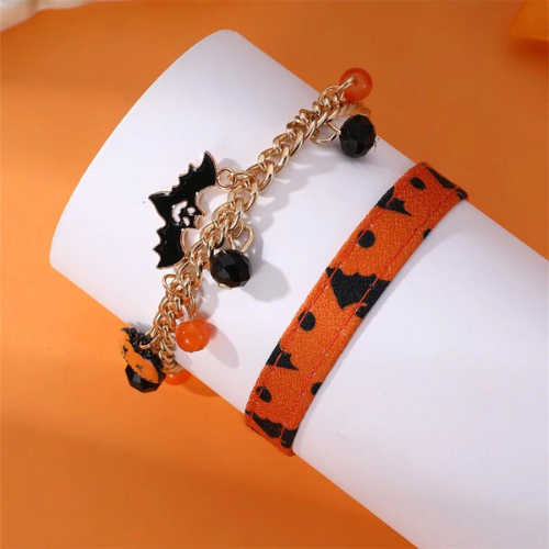 Bijou Halloween de couleur orange et noir