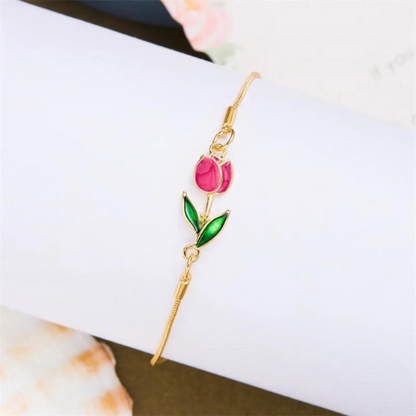 Bracelet Tulipe rouge