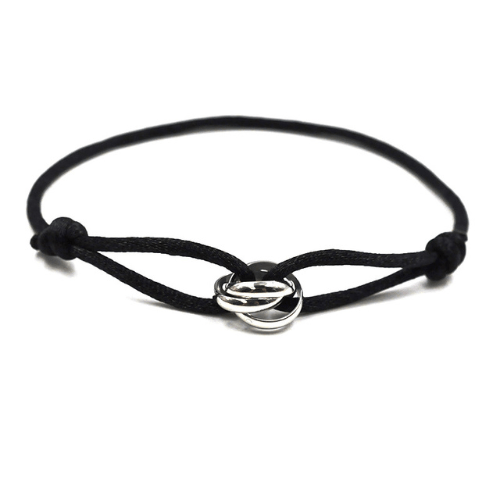 Bracelet Meilleure Amie noir et argent