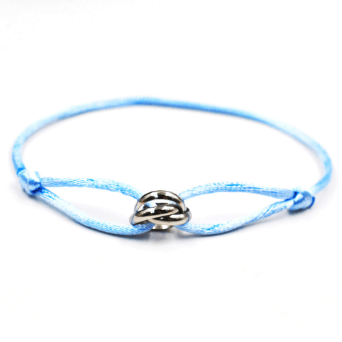 Bracelet Meilleure Amie bleu ciel et argent