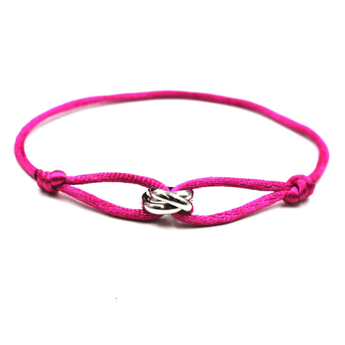 Bracelet Meilleure Amie magenta et argent