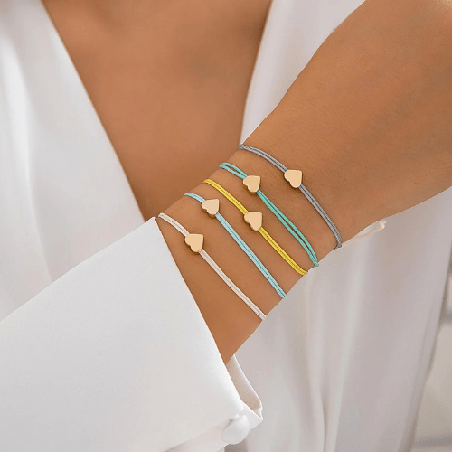 bracelet en coeur en 5 pieces