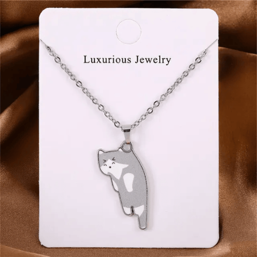 collier-d'amitié-pour-5-chat-tuxedo-gris-argent