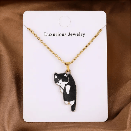 collier-d'amitié-pour-5-chat-tuxedo-or