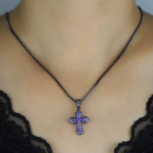 collier-d'amitié-pour-5-croix-violet