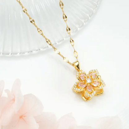 collier-d'amitié-pour-5-fleur-rotative-rose