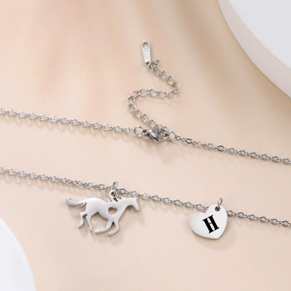 collier-personnalisé-cheval-couleur argent