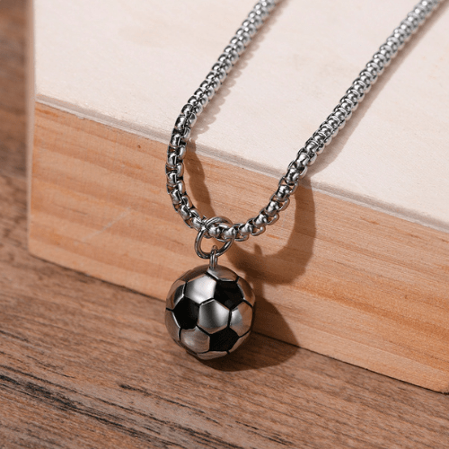 collier d'amitié pour 2 - collier ballon de foot en argent