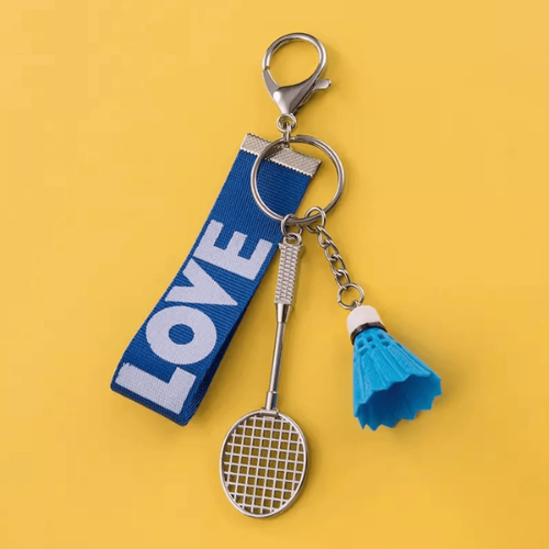 porte-clé-badminton-bleu