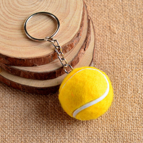 porte-cle-balle-de-tennis-jaune