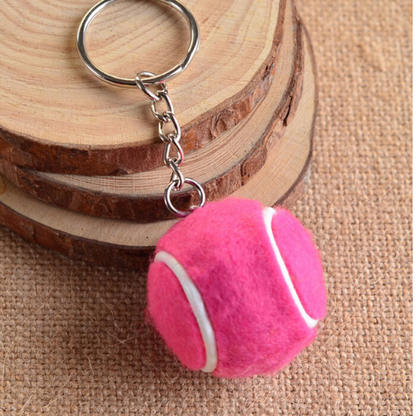 porte-cle-balle-de-tennis-rose