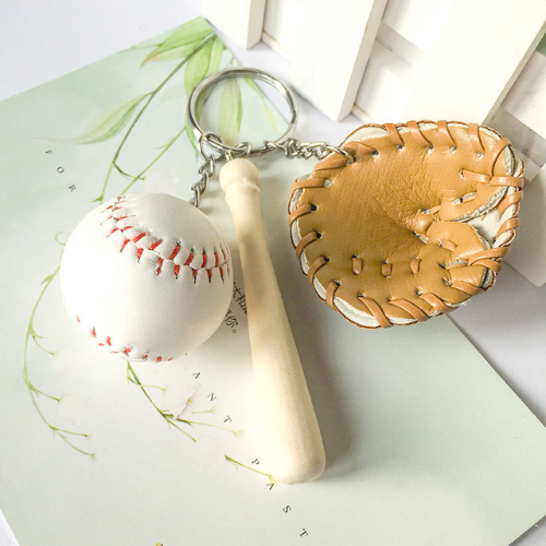 porte-cle-baseball-jaune