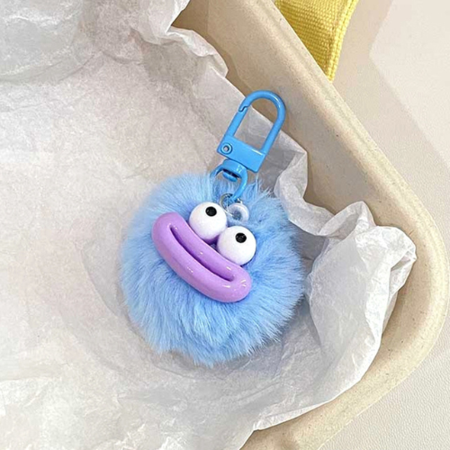 porte clé en peluche bleu