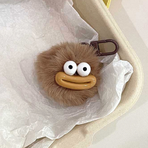 porte clé en peluche brun