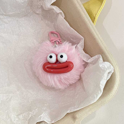 porte clé en peluche rose